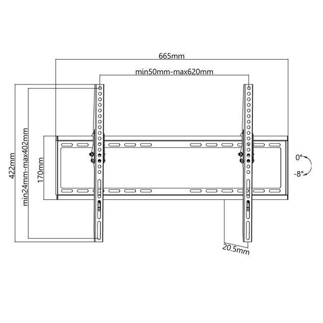 Goobay Basic series Tilt L muurbeugel voor schermen tot 70 inch / kantelbaar