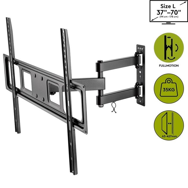Goobay Basic series Full Motion L muurbeugel voor schermen tot 70 inch / 3 draaipunten