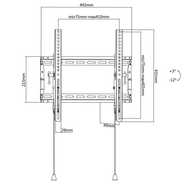 Goobay Pro series Tilt M muurbeugel voor schermen tot 55 inch / vast