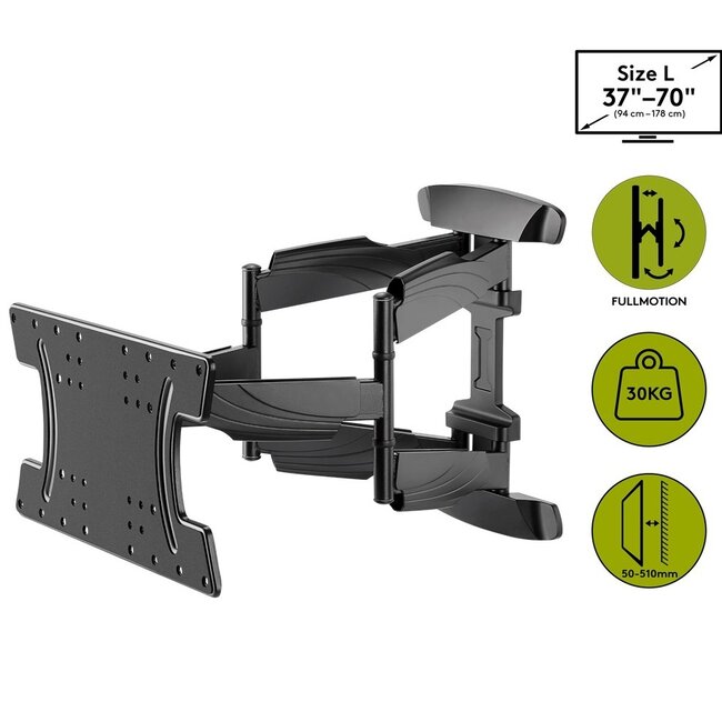 Goobay OLED series Full Motion L muurbeugel voor schermen tot 70 inch / 3 draaipunten
