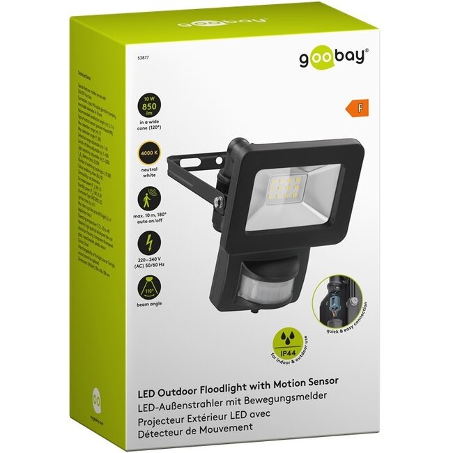Goobay LED-schijnwerper met bewegingssensor voor buiten - 10W / zwart