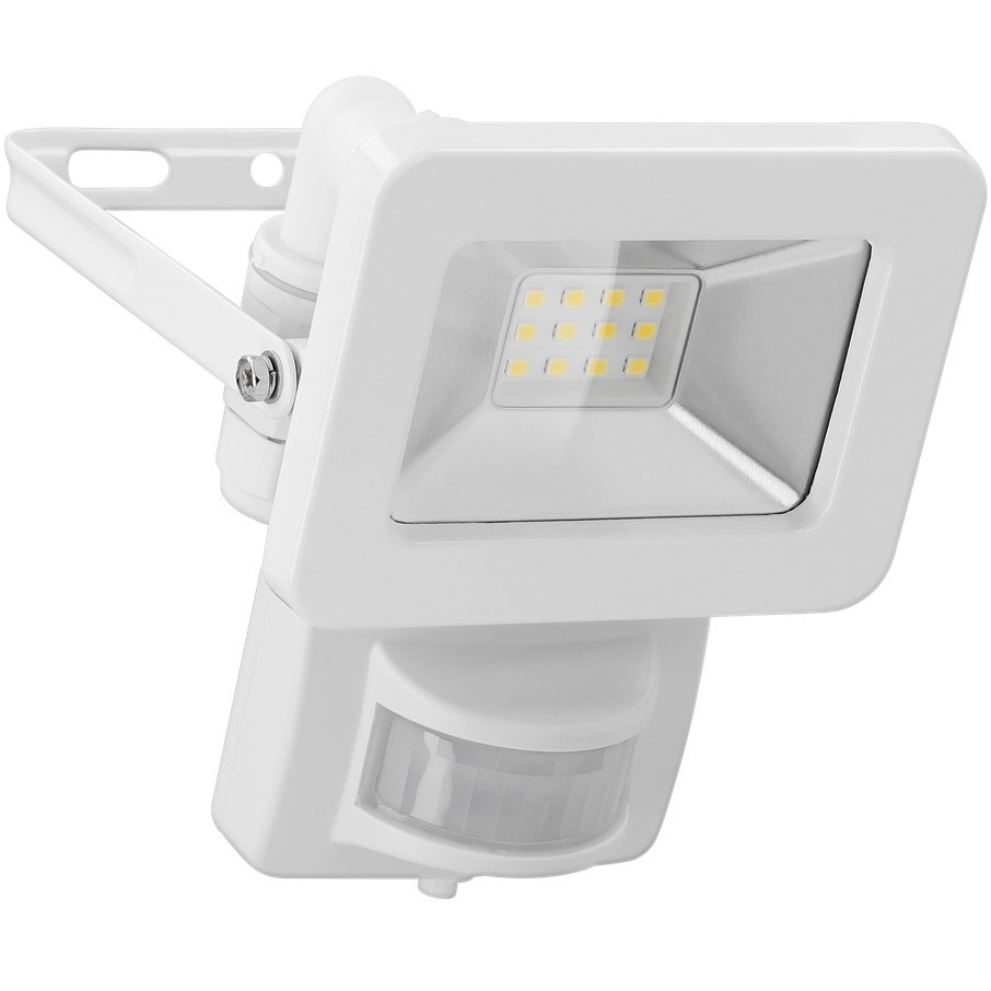 Goobay LED Buiten Spotlight met Bewegingsdetector Wit, 10 Watt - 850 Lumen