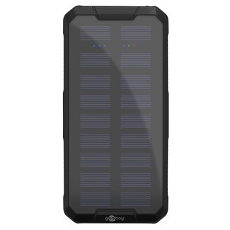 Goobay Goobay Powerbank Fast Charge Solar met 2x USB-A en 1x USB-C (max. 3A) - 20.000 mAh / zwart
