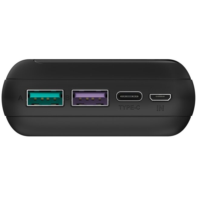 Goobay Powerbank Fast Charge met 2x USB-A en 1x USB-C (max. 5A) - 20.000 mAh / zwart
