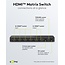 Goobay HDMI matrix schakelaar 4 naar 2 met audio extractor en ARC converter - HDMI2.0 (4K 60Hz + HDR) / zwart