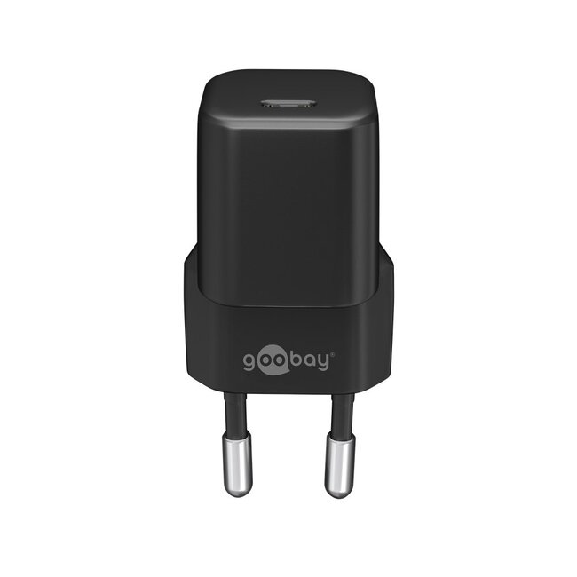 Goobay nano thuislader met 1 USB-C PD poort - GaN - 30W / zwart
