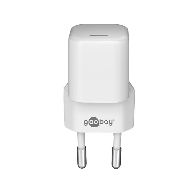Goobay nano thuislader met 1 USB-C PD poort - GaN - 30W / wit