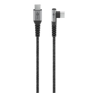 Goobay USB-C naar USB-C haaks (links/rechts) kabel - USB2.0 - tot 60W / nylon - 0,50 meter