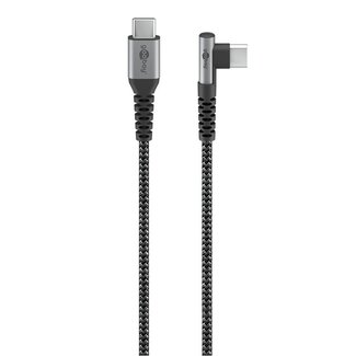 Goobay Goobay USB-C naar USB-C haaks (links/rechts) kabel - USB2.0 - tot 60W / nylon - 0,50 meter