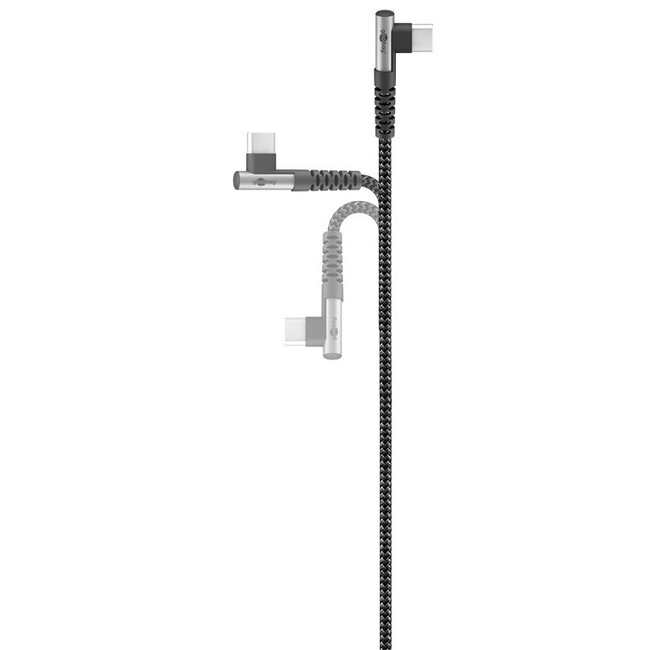Goobay USB-C naar USB-C haaks (links/rechts) kabel - USB2.0 - tot 60W / nylon - 0,50 meter