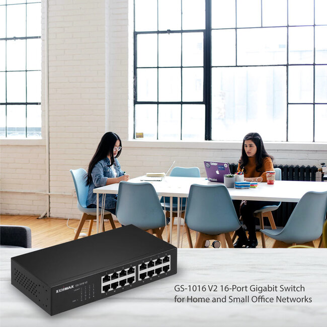 Edimax GS-1016 V2 Gigabit Ethernet Switch met 16 poorten / zwart