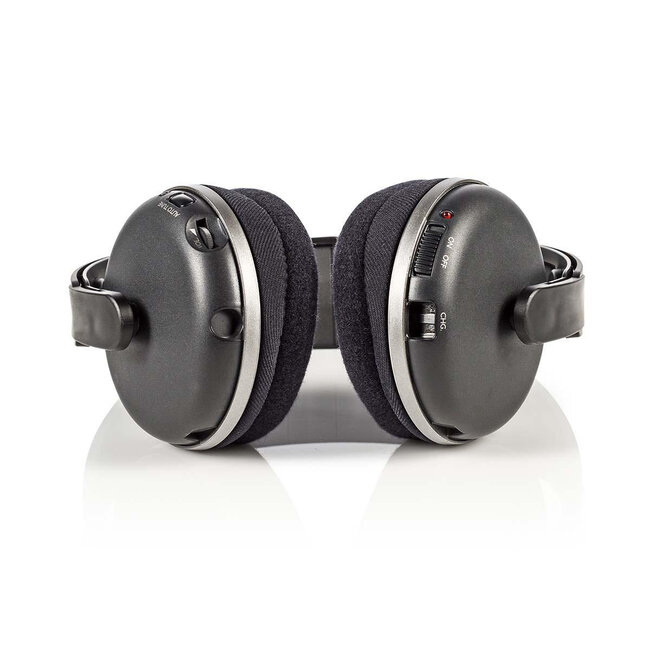 Nedis draadloze stereo over-ear RF hoofdtelefoon met oplaadstation / zwart