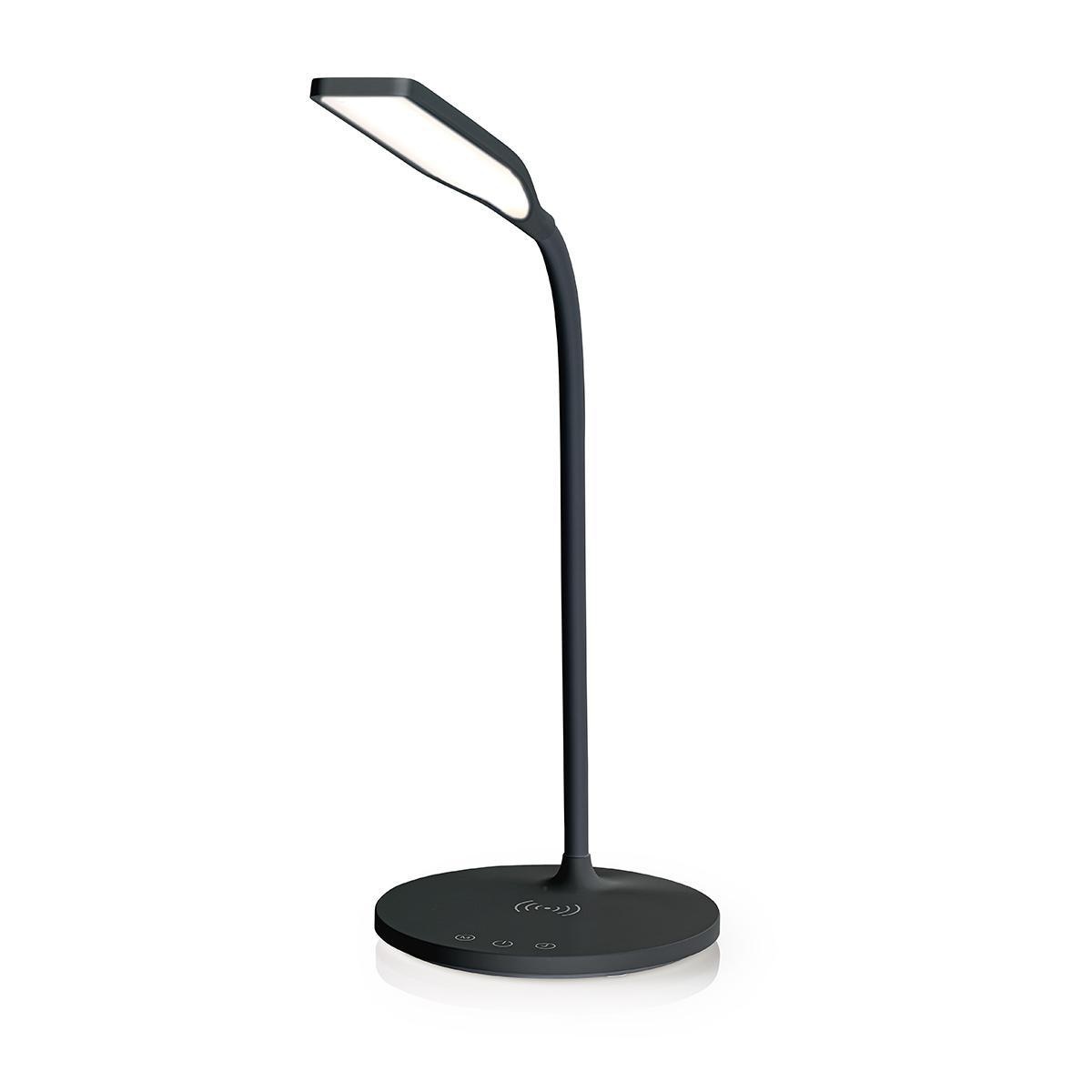 Nedis LED-Lamp met Draadloze Lader | Dimmer - Op Product | LED / Qi | 10 W | Met dimfunctie | Koel Wit / Natuurlijk Wit / Warm Wit | 2700 - 6500 K
