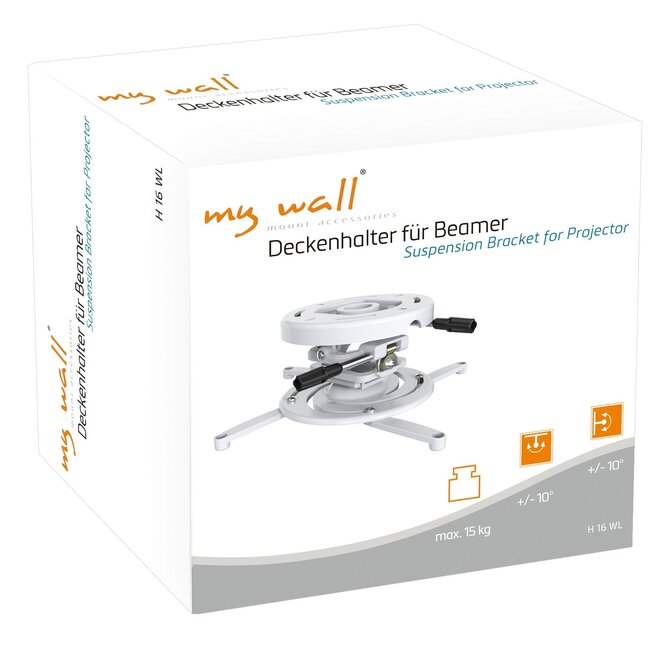 My Wall premium plafondbeugel voor projectoren voor lage plafonds - 10,9 cm / wit