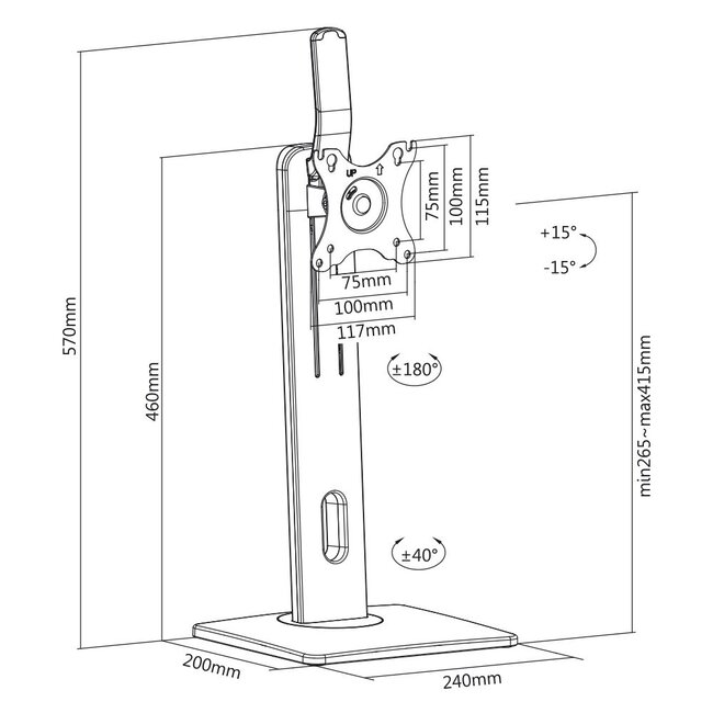 My Wall bureaustandaard voor monitoren tot 32 inch / full motion met veersysteem / zwart