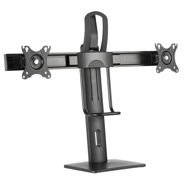 My Wall bureaustandaard voor 2 monitoren tot 27 inch - crossbar / full motion met veersysteem / zwart