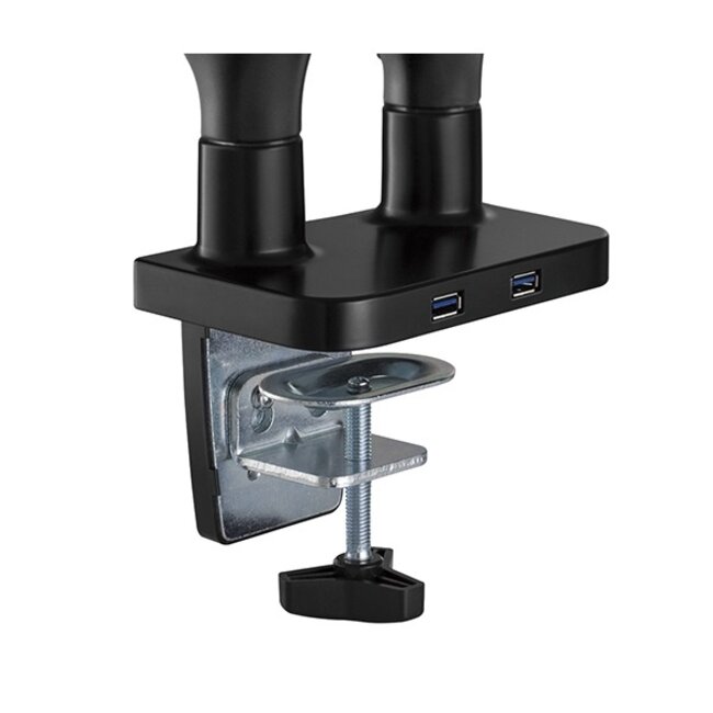 My Wall bureaubeugel voor 2 monitoren tot 32 inch / interactief / 2 USB poorten / zwart/zilver