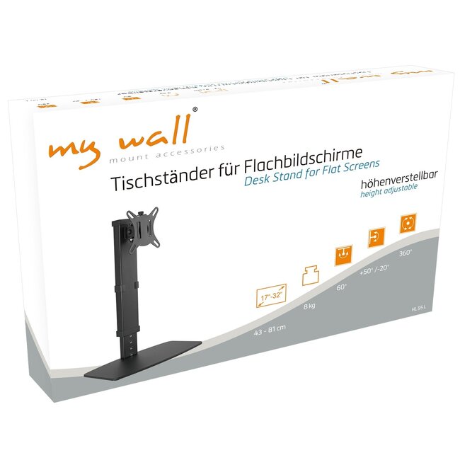 My Wall bureaustandaard voor monitoren tot 32 inch / full motion / zwart