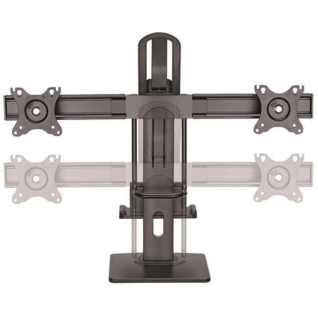 My Wall bureaustandaard voor 2 monitoren tot 27 inch en Mini PC - crossbar / full motion met veersysteem / zwart