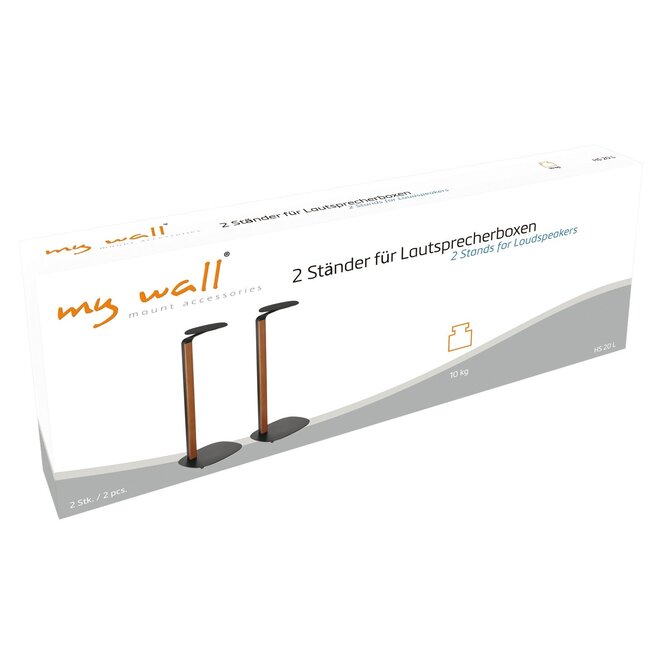 My Wall Extra Class statief set voor luidsprekers / zwart/hout