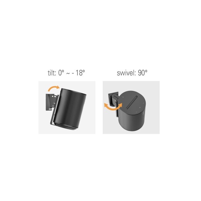 My Wall muurbeugel set voor Sonos Era 100 / Era 100 SL - full motion / zwart