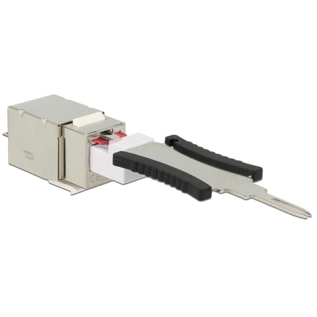 STP CAT6 Gigabit Keystone module RJ45 (beveiligd) - LSA (toolless) / metaal