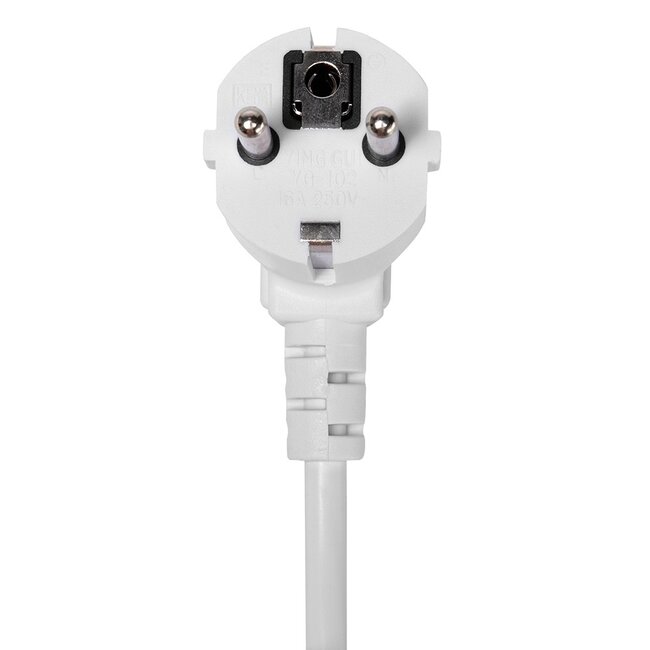 MaxTrack stekkerdoos met 3 contacten, 2x USB en 2x RJ45 - voor op bureau / wit - 1,8 meter