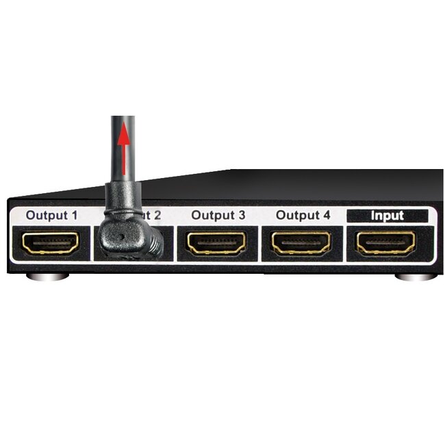 HDMI kabel - 90° haaks naar boven - HDMI 2.0 (4K 60Hz + HDR) / zwart - 0,50 meter