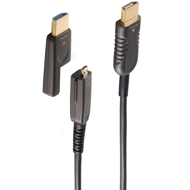 HDMI active optical cable (AOC) met smalle connector - HDMI2.0 (4K 60Hz + HDR) - 10 meter