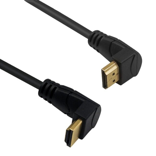 HDMI kabel - 90° haakse connectoren (boven/beneden) - HDMI2.0 (4K 60Hz + HDR) - 1,8 meter