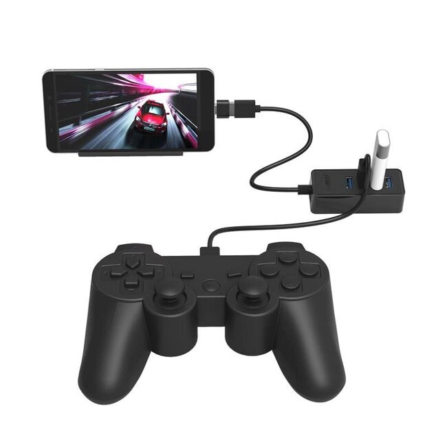 Orico USB hub met 4 poorten - USB3.0 - busgevoed / zwart - 1 meter