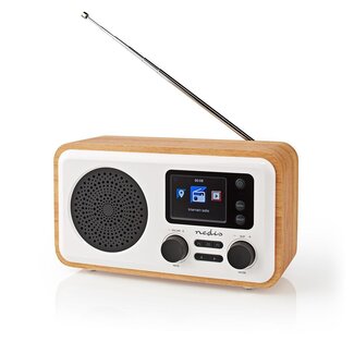 Nedis Nedis tafelradio met internetradio, DAB+/FM-radio, Bluetooth, AUX en USB - 7W / hout/wit