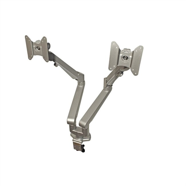 Roline premium bureaubeugel voor 2 monitoren tot 27 inch / interactief / zilver