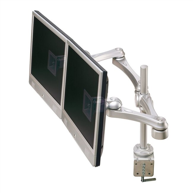 Roline premium bureaubeugel voor 2 monitoren tot 32 inch / full motion / zilver