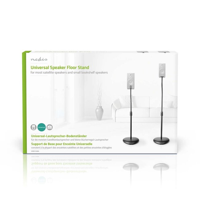 Nedis luidspreker statief set voor kleine luidsprekers - tot 4,5 kg / zwart