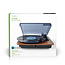 Nedis platenspeler met Bluetooth, audio ingang (AUX) en uitgang (Tulp) - 9W / bruin/zwart