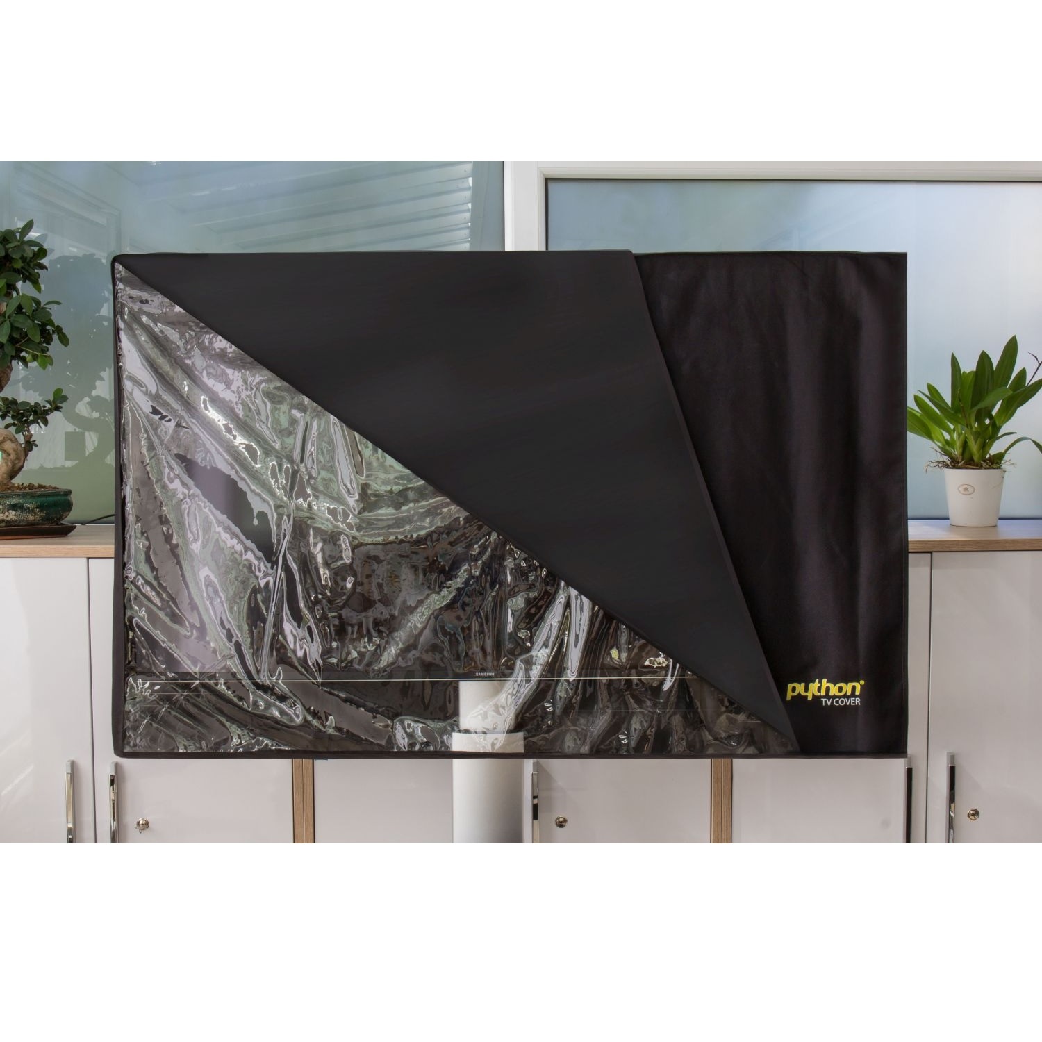 Python beschermhoes met transparante doorkijk voor schermen van 55 tot 58 inch | Python