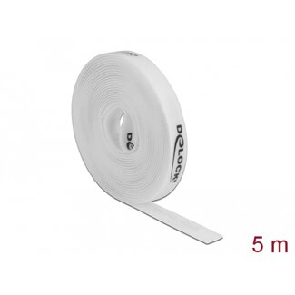 DeLOCK Delock Hook-and-loop tape on roll L 5 m x W 15 mm white