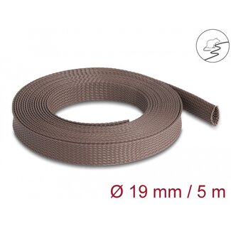 DeLOCK Delock Braided Sleeve rodent resistant stretchable 5 m x 19 mm brown