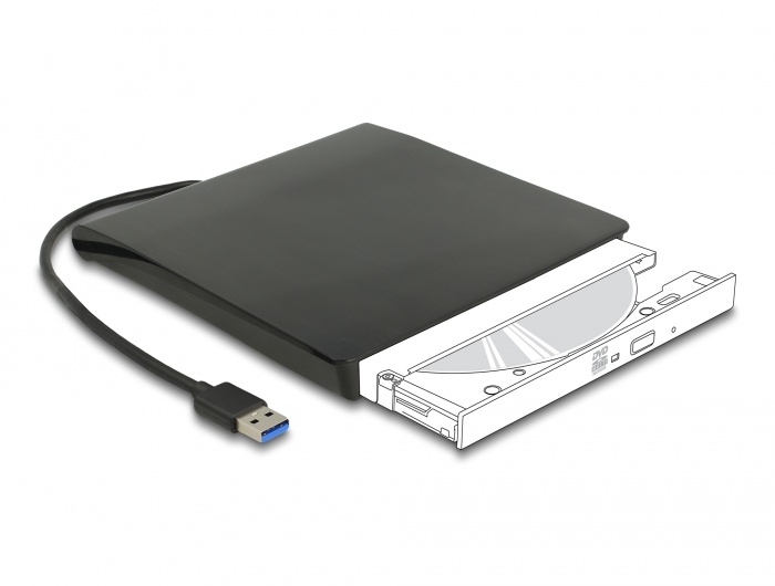 Delock External Enclosure for 5.25? Slim SATA Drives 12.7 mm to SuperSpeed USB 5 Gbps Type-A male |