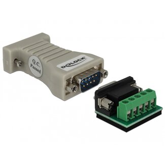 Delock Converter 1 x Serial RS-232 DB9 female to 1 x Serial RS-422/485 DB9 male with ESD protection 15 kV