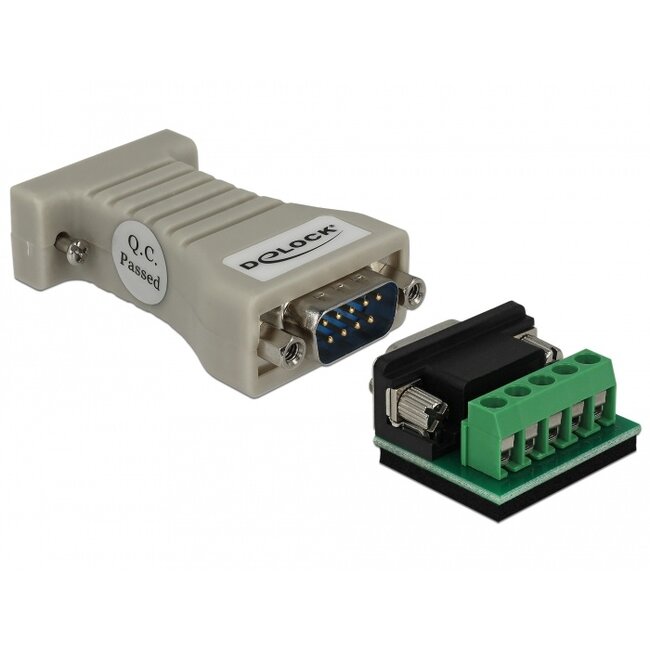 Delock Converter 1 x Serial RS-232 DB9 female to 1 x Serial RS-422/485 DB9 male with ESD protection 15 kV