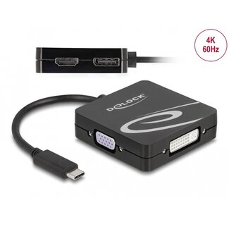 DeLOCK Delock USB Type-C™ adapter for a VGA, DVI, HDMI or DisplayPort monitor