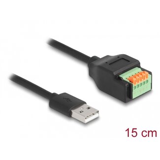 DeLOCK Delock USB 2.0 Cable Type-A male to Terminal Block Adapter with push button 15 cm