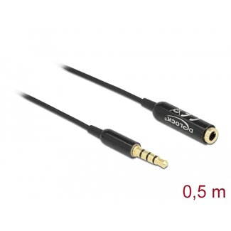 DeLOCK Delock Audio Extension Cable Stereo Jack 3.5 mm 4 pin male to female Ultra Slim 0.5 m black