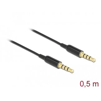 DeLOCK Delock Stereo Jack Cable 3.5 mm 4 pin male to male Ultra Slim 0.5 m black