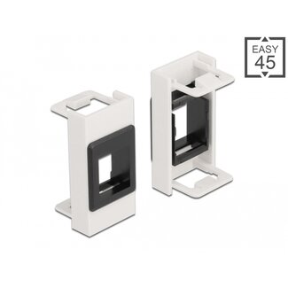 Delock Easy 45 Module Keystone Holder 22.5 x 45 mm, white / black
