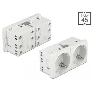 Delock Easy 45 Grounded Power Socket with a 45° arrangement 2-way extendable 45 x 45 mm