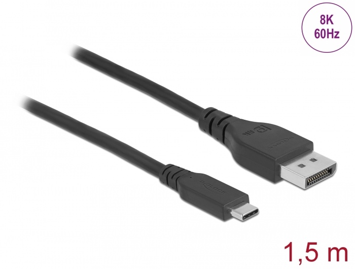 DeLOCK 86040 video kabel adapter 1,5 m USB Type-C DisplayPort Zwart