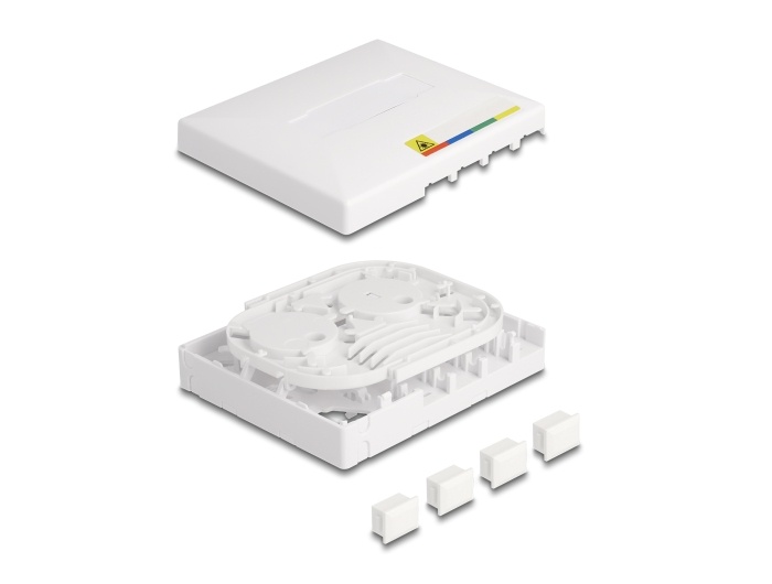 Delock Optical Fiber Connection Box FTTH for wall mounting for 4 x SC Simplex or LC Duplex white |